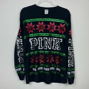 PINK Victoria’s Secret Bling Christmas Long Sleeve